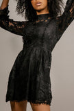 Monica Lace High Neck Dress - Little Black Pistol