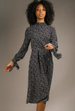 Nadia Printed Tie Midaxi Dress - Little Black Pistol