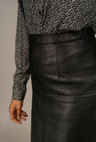 Toni Faux Leather Midi Skirt - Little Black Pistol